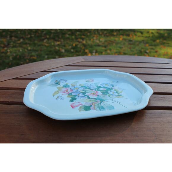 Floral Arrangement MetalTray / Beige Tray / Colorful Flower Tin Tray - Picture 3 of 5